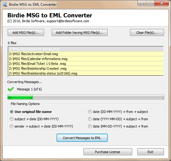 Birdie MSG to EML Converter