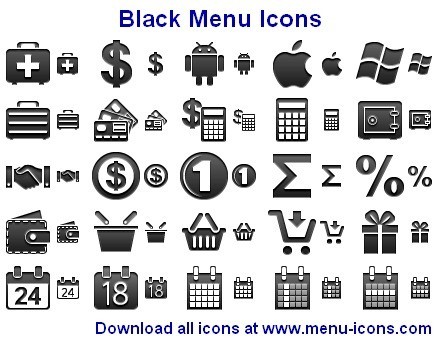 Black Menu Icons