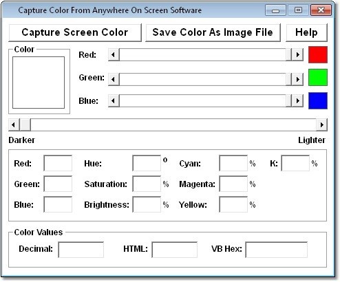 Capture Color From Anywhere On Screen Software