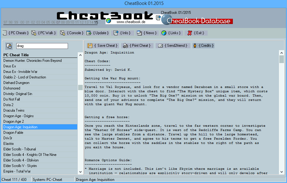 CheatBook Issue 01/2015