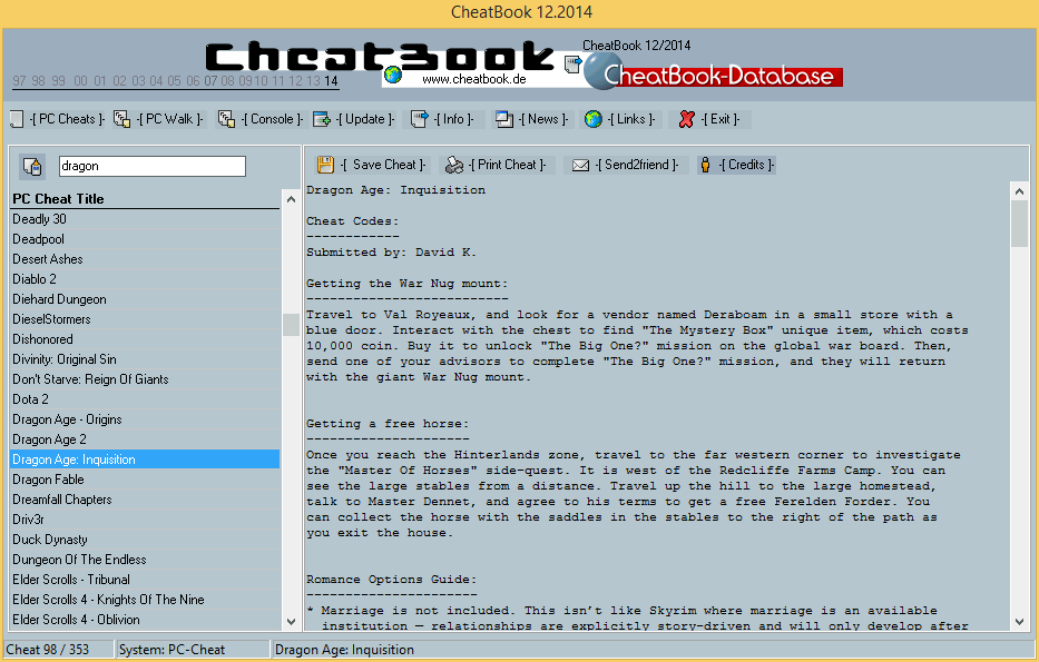 CheatBook Issue 12/2014