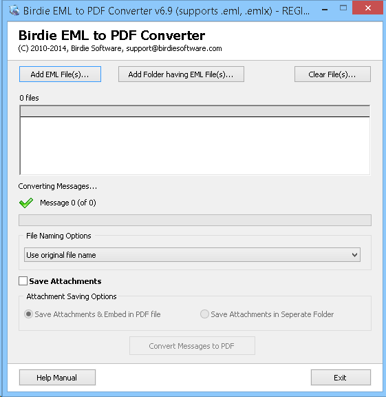 Convert EML Files to PDF format
