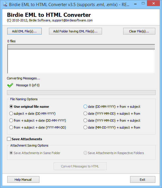 Convert EML files to HTML