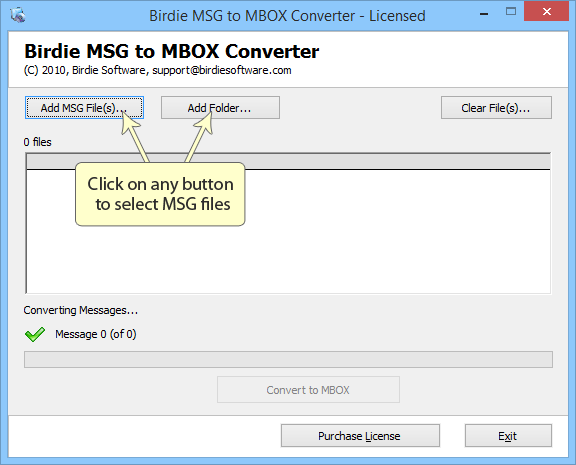 Convert MSG of Microsoft Outlook to MBOX