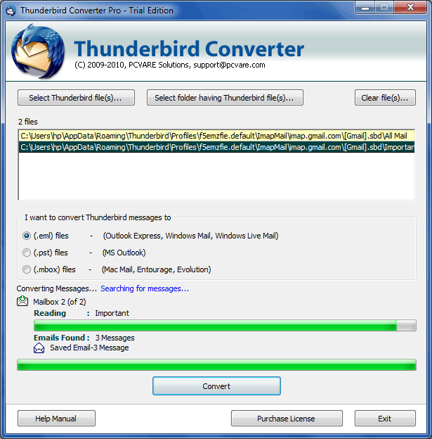 Convert Thunderbird to MBOX