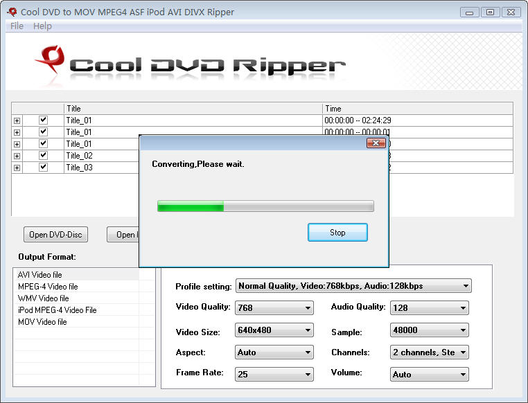 Cool DVD to MOV MPEG4 iPod AVI Ripper