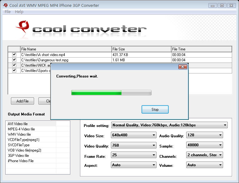 Cool Free AVI WMV MPEG MP4 Converter