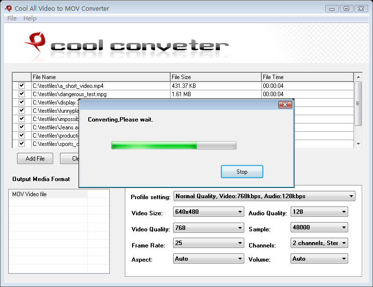 Cool Free All Video to MOV Converter