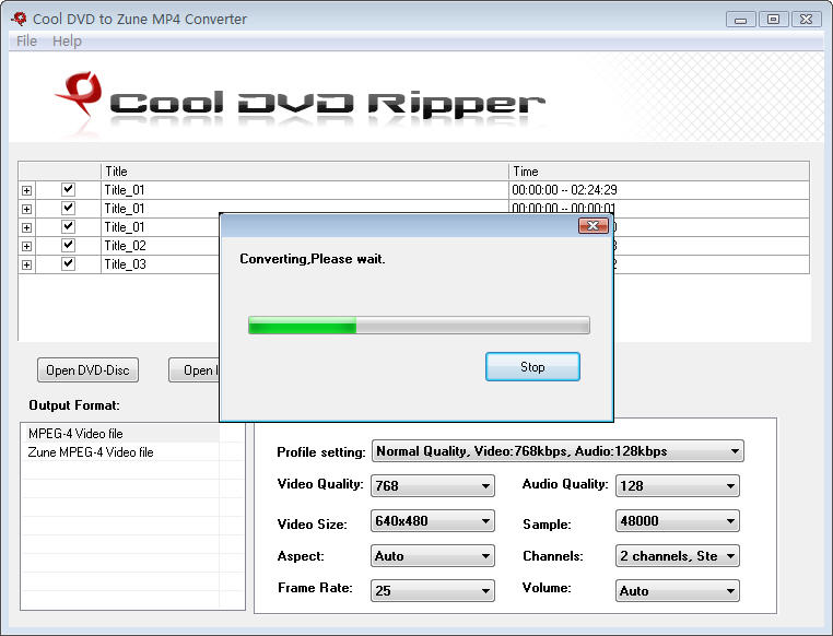Cool Free DVD to Zune MP4 Converter