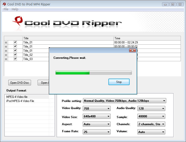 Cool Free DVD to iPod MP4 Ripper