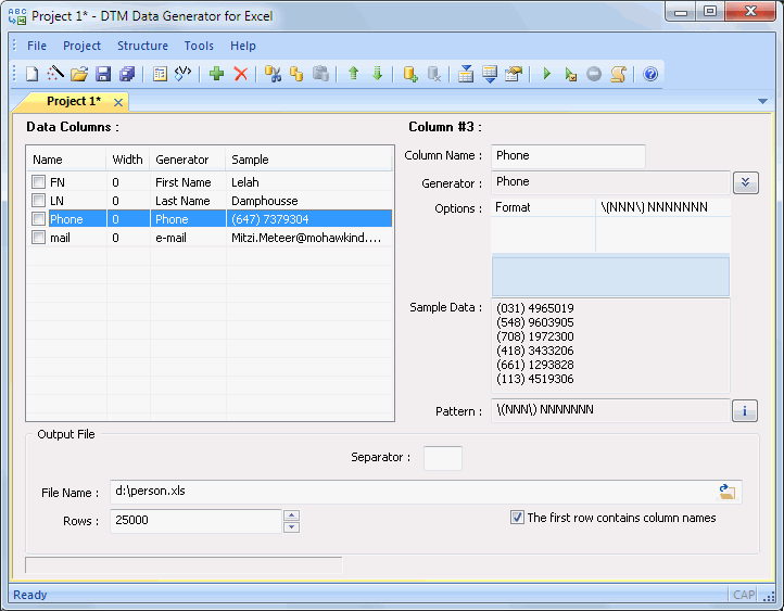 DTM Data Generator for Excel