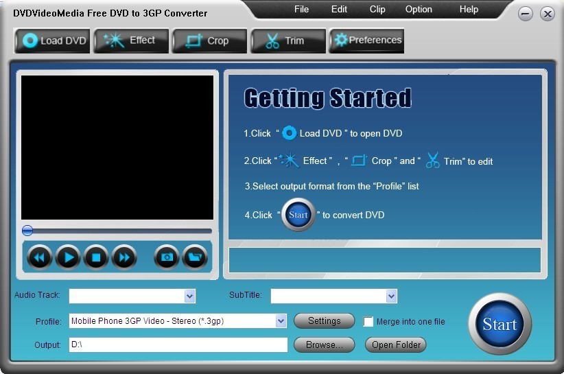 DVDVideoMedia Free DVD to 3GP Converter