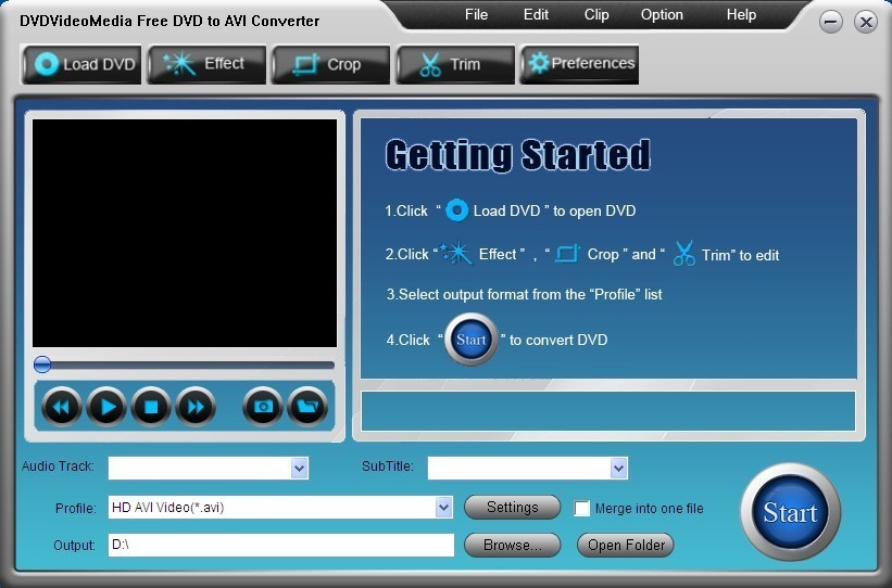 DVDVideoMedia Free DVD to AVI Converter