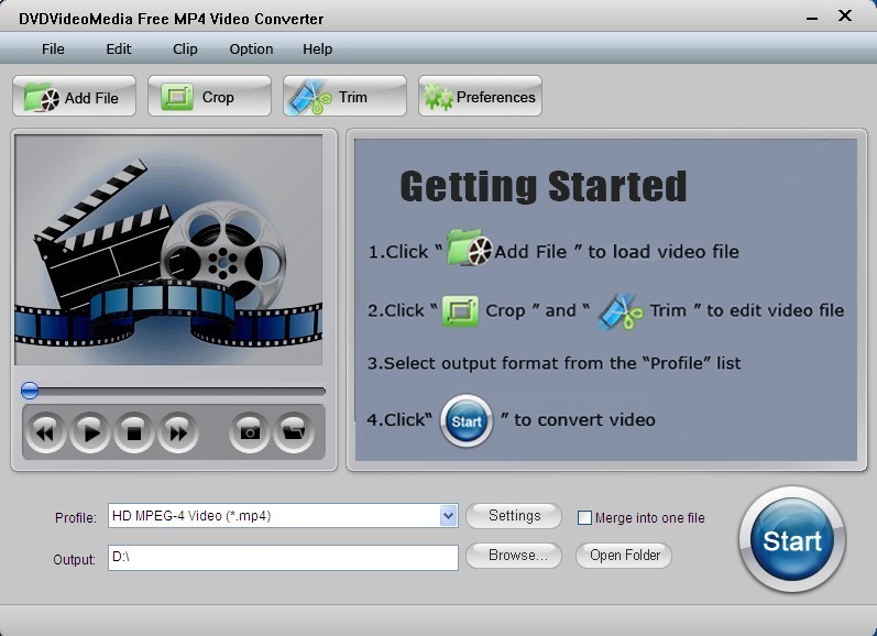 DVDVideoMedia Free MP4 Video Converter