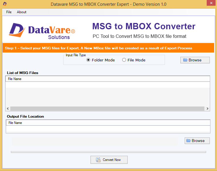 DataVare MSG to MBOX Converter Expert