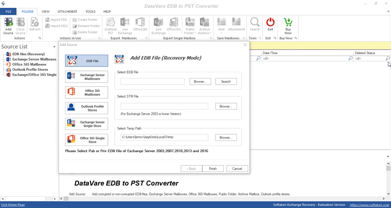 Datavare EDB to PST Converter
