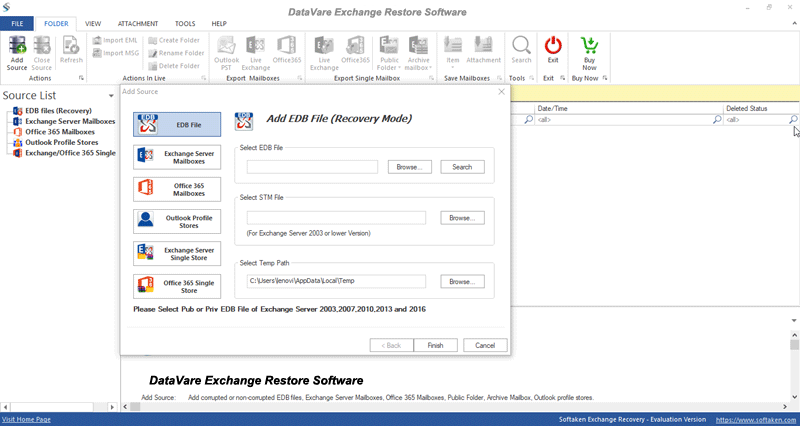 Datavare Exchange Restore Software