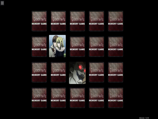 Death Note Memory Game