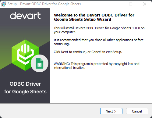 Devart ODBC Driver for Google Sheets