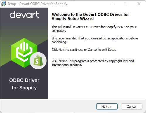 Devart ODBC Driver for Shopify