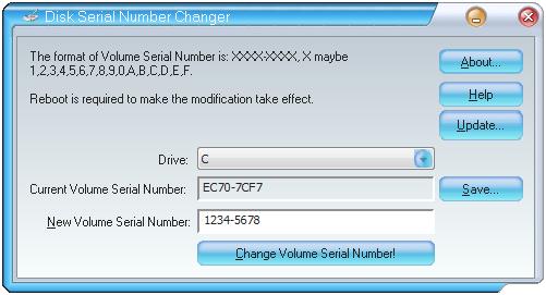 Disk Volume Serial Number Changer