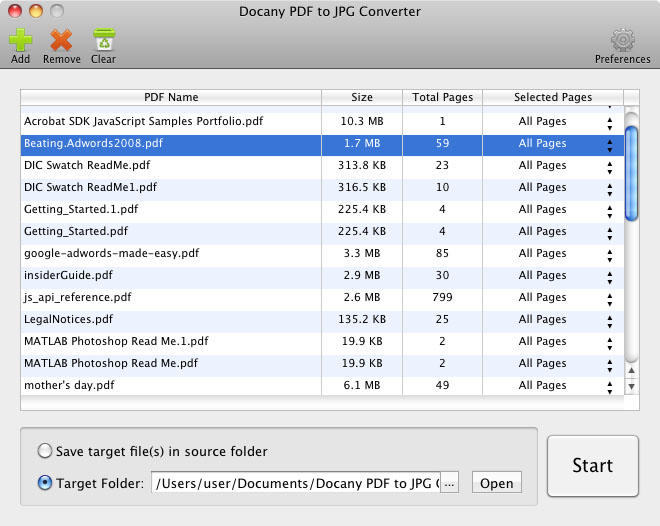 Docany PDF to JPG Converter for Mac