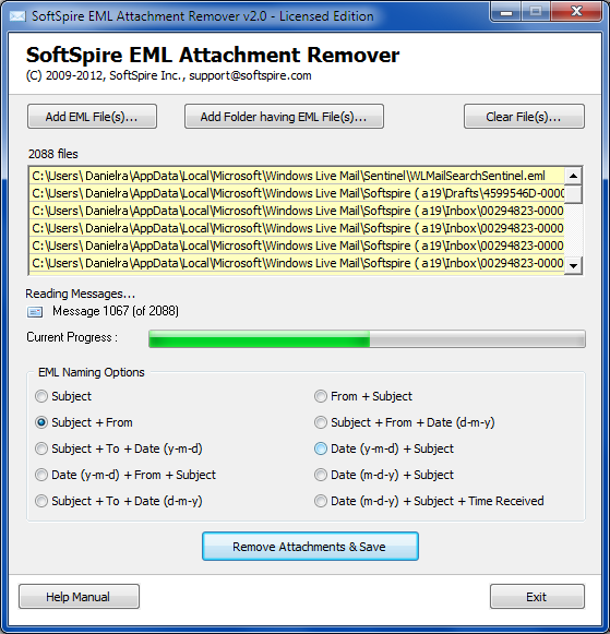 EML Attachment Remover