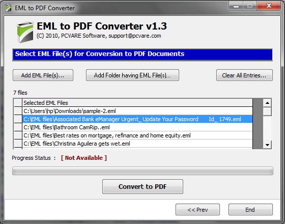 EML to PDF Exporter