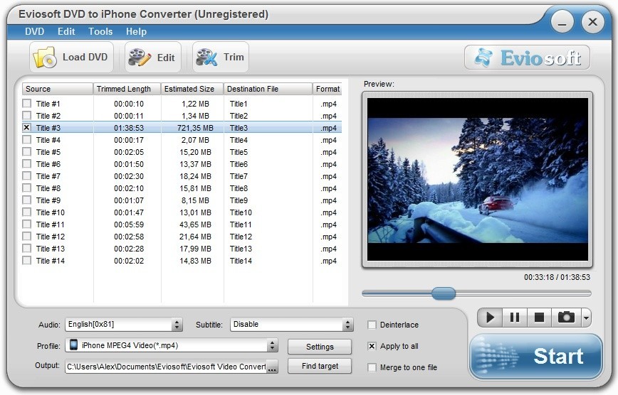 Eviosoft DVD to iPhone Converter