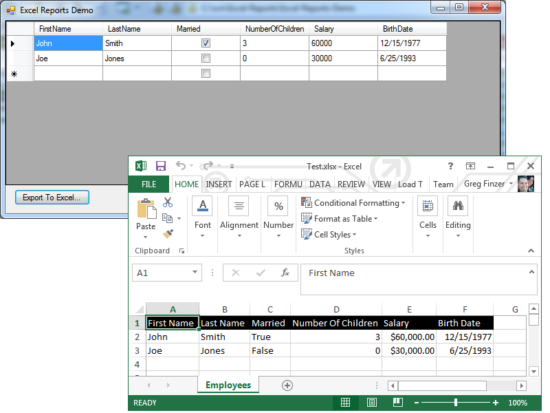 Excel Reports