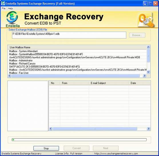 Exchange Mailbox Recovery Program