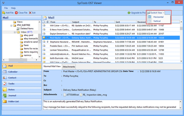 Exchange OST File Viewer