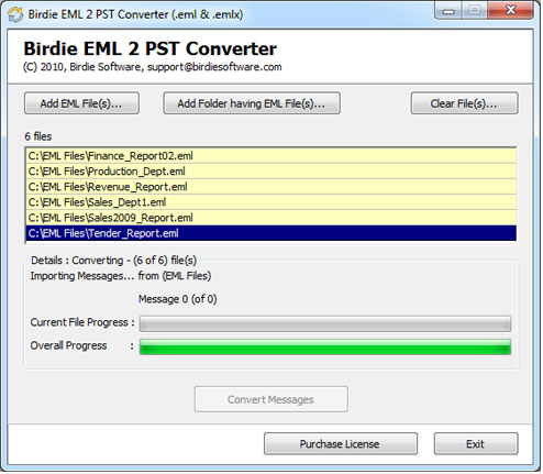 Export EML Files to PST