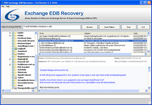 Extract Exchange EDB to PST