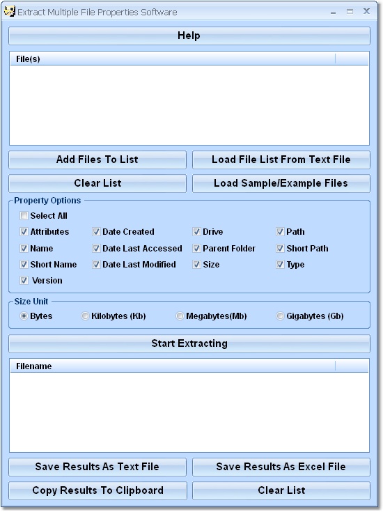 Extract Multiple File Properties Software
