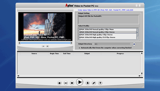 Free Aplus Video to Pocket PC