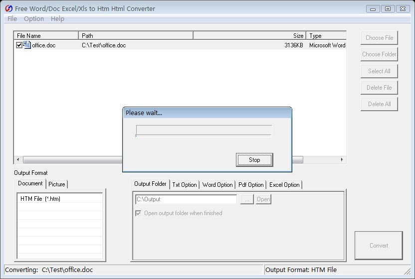 Free Word Excel to Htm Html Converter
