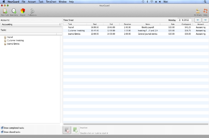 HourGuard Timesheet Software for Mac