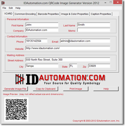 IDAutomation QR Code Image Generator