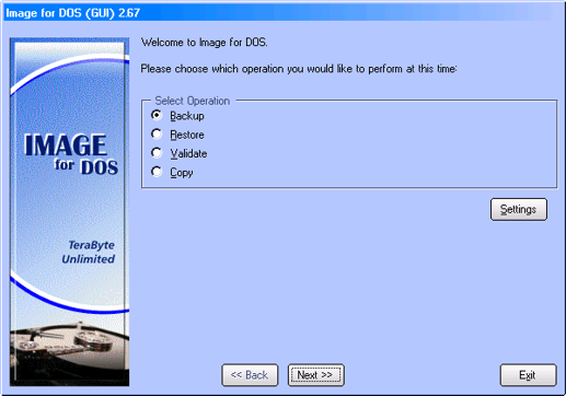 Image for DOS using GUI