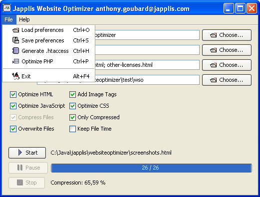 Japplis Website Optimizer