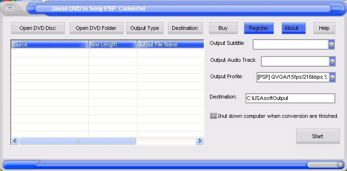 Jason DVD to Sony PSP Converter