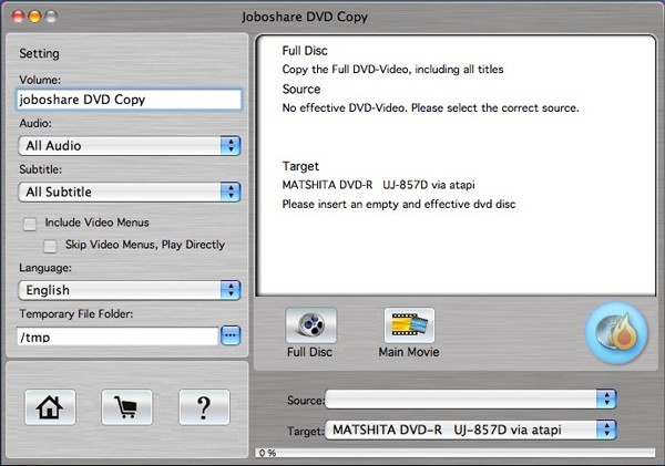 Joboshare DVD Copy for Mac