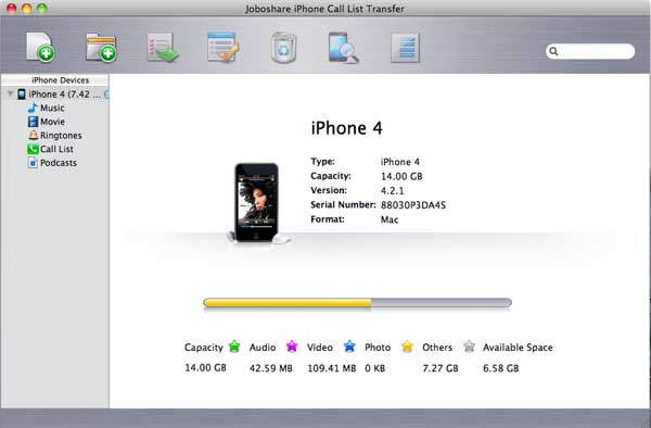 Joboshare iPhone Call List Transfer for Mac