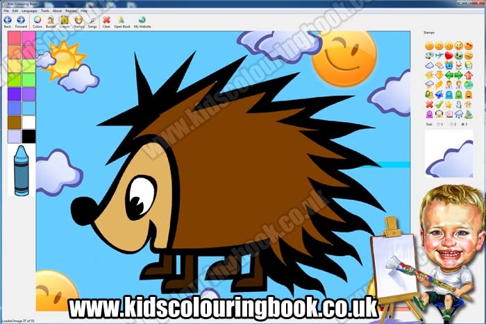 Kids Colouring Book Main Window - http://www.kidscolouringbook.co.uk