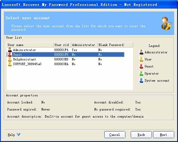 lazesoft password recovery home edition