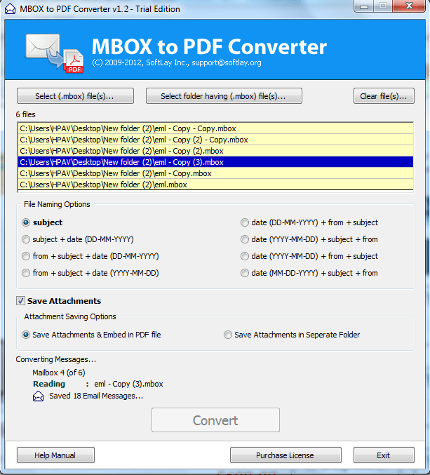 MBOX to PDF