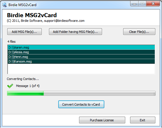 MSG to VCF Conversion