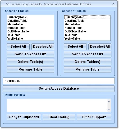 MS Access Copy Tables To Another Access Database Software