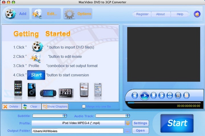 MacVideo DVD to 3GP Converter